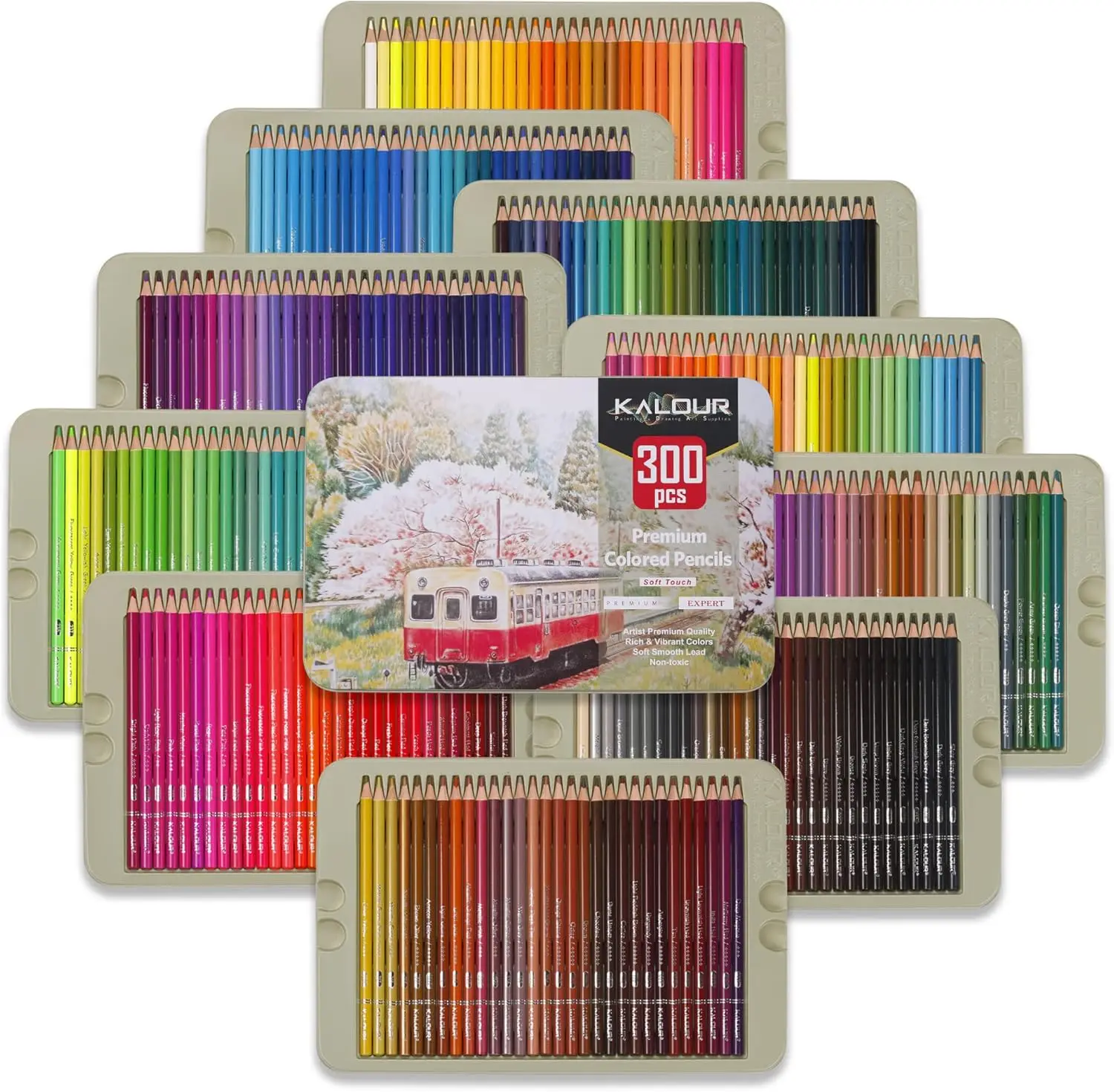 

300-Color Professional Soft Core Pencils for Drawing, Sketching, Shading - Ideal for Artists and Beginners