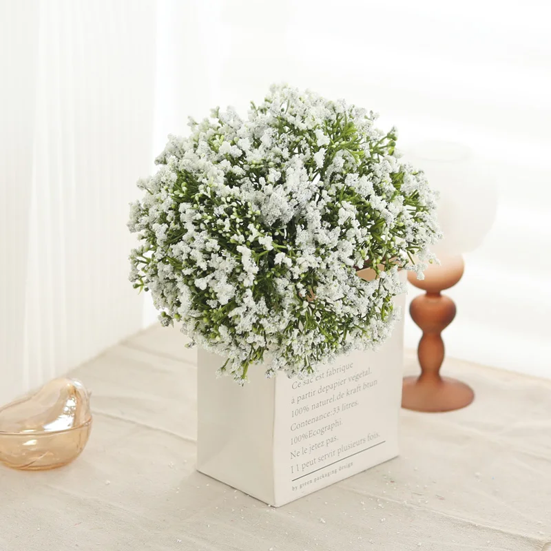 36Pcs Babysbreath Artificial Flowers White Bouquet Plastic Gypsophila For Party DIY Arrange Fake Plant Wedding Home Floral Decor