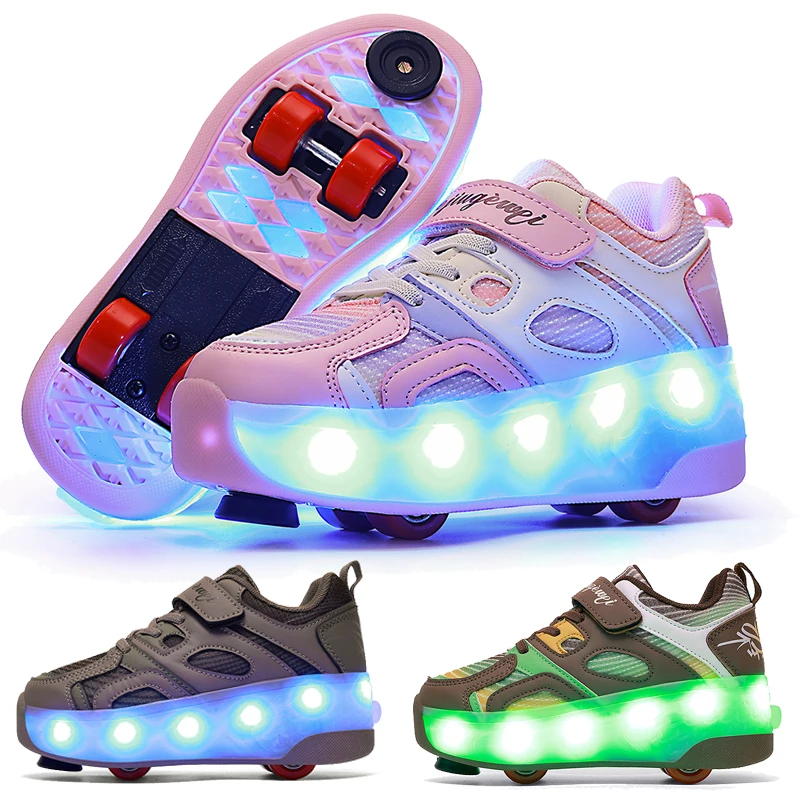 

Безопасные и прочные уличные роликовые кроссовки, детская уличная обувь для катания на коньках, детская обувь на роликах, перезаряжаемая обувь со светодиодной подсветкой