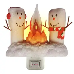 3D Design Christmas LED Flame Simulation Cute Snowman Figure Lamp Christmas Eco-friendly  Decoration Soft and Cozy Light