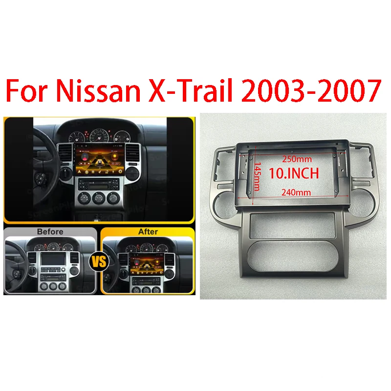 7/9/10.1 Inch For Nissan X-Trail 2003-2007 Car Radio Stereo GPS MP5 Android Player 2 Din Head Unit Panel Fascia Frame
