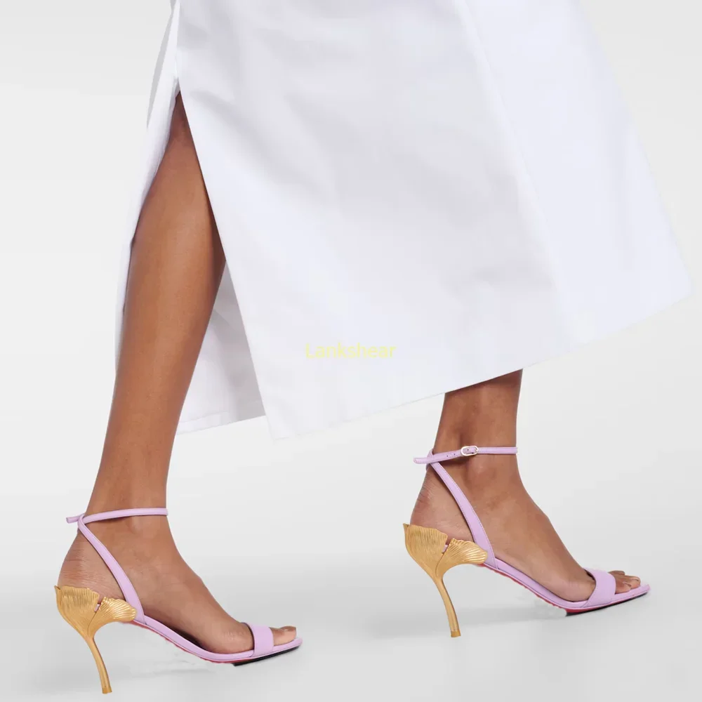 

Metal Heel Patent Leather Sandals Sexy Pointed Toe Thin Heel Miced Colors New Arrivals Fashion Women Modern Shoes