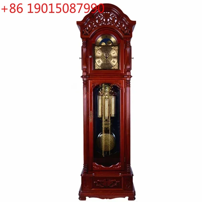 

H Germany Hermle Mechanical Floor Clock Classical Solid Wood High-End Music Time-Telling Hammer Movement Desk Clock