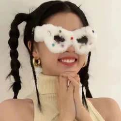 2025 Fluffy Cat Eye Sunglasses Funny Birthday Party Shades Glasses Brand Designer PC Frame Eyewear Vintage Oculos De Sol UV400