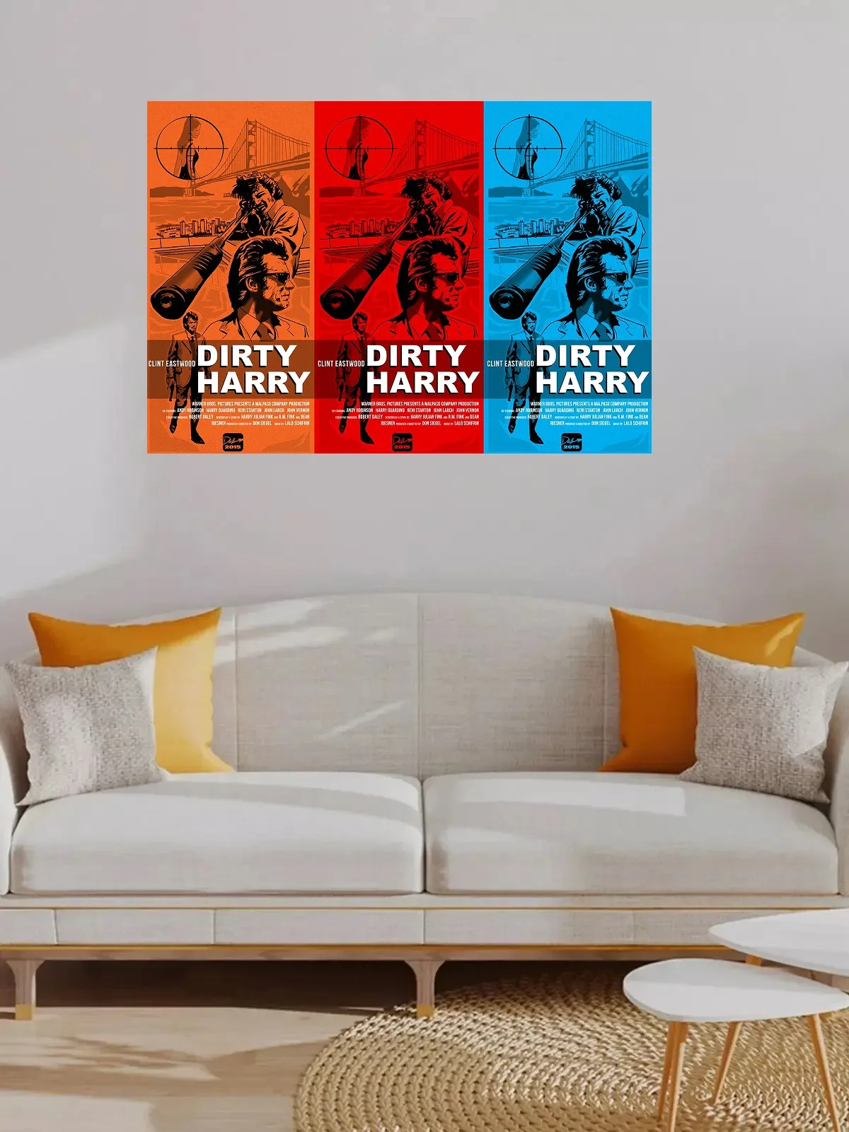 DIRTY HARRY CLINT EASTWOOD MOVIE, Print Silk Poster, Wall Art Picture Home Decor Painting