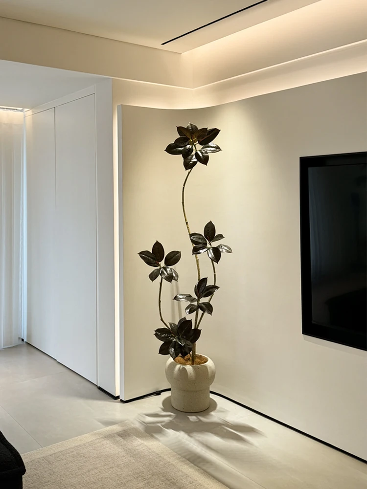 Haihong Jingpin Black King Kong Rubber Tree Simulation Green Plant High-end Light Luxury Indoor False Flower Living Room Large F