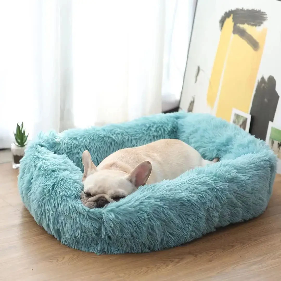 Dog Beds New Super Soft Square Pet Dog Bed Cat Bed Plush Full Size Calm Bed Comfortable Sleeping Artifact Soothing Dog Bed