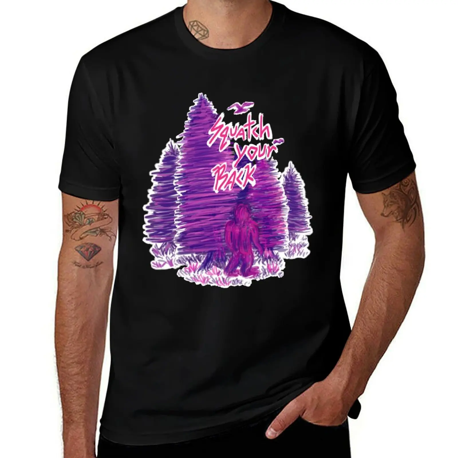 Squatch Your Back by Glamouruckus T-Shirt t shirt man casual T-Shirt