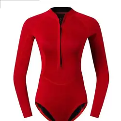 2mm Neoprene Wetsuit Women One Piece Long Sleeve Scuba Diving Wet Suit Swimsuit Rash Guard