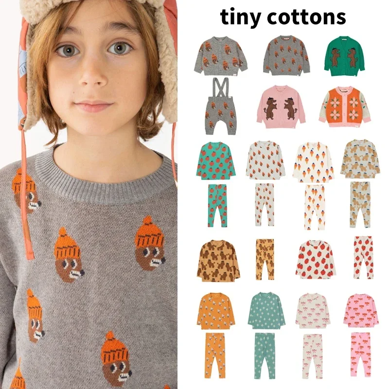 

Осенне-зимние детские свитера Tinycottons23, леггинсы с длинным рукавом, хлопковый материал