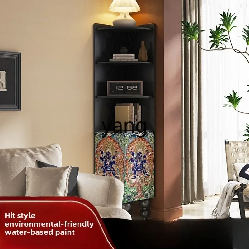 LTT corner locker, living room lacquer painting decorative cabinet, multi-layer custom storage bookcase