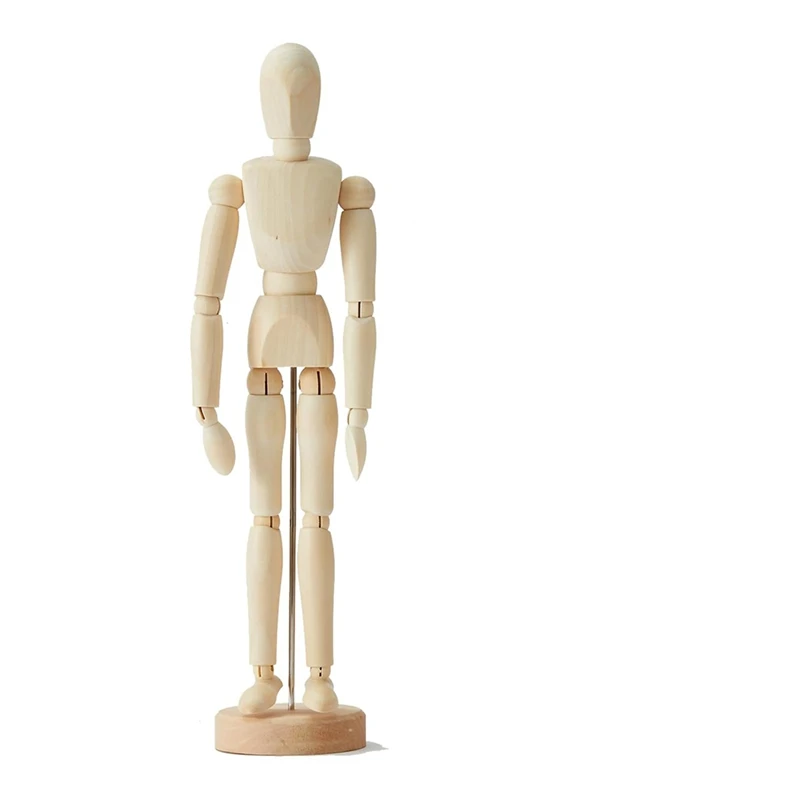 2Pack,8 Inch & 12 Inch,Human Figure Puppet Model Wooden Male Mannequin Doll Decorative Stand For Sketching & Drawing