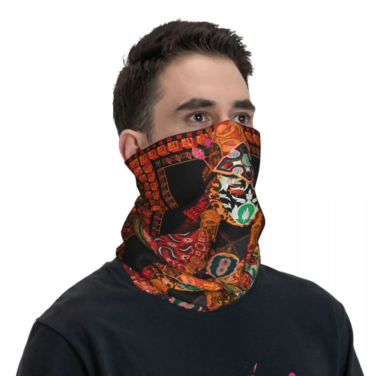 Artistieke Kenmerken Sjaal Halsdoek Hals Gezichtsmasker Polyester