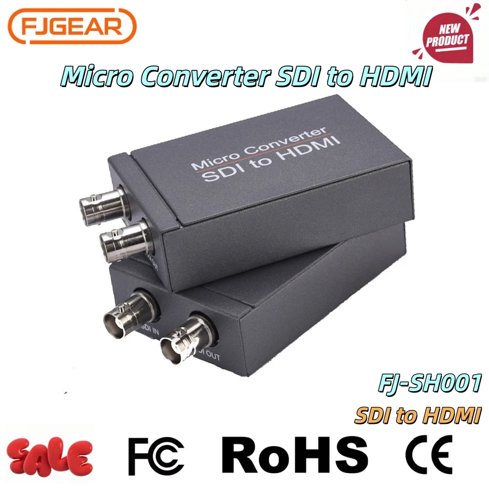 FJGEAR HDMI to SDI Converter & SDI to HDMI Adapter, Supports 3G/HD/SD-SDI Dual SDI Audio Video Converter for Monitor