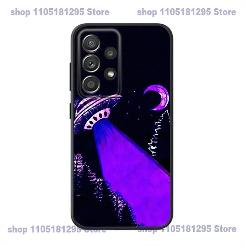 حافظة هاتف مضحكة UFO Alien Thing لهاتف سامسونج S25,24,23,22,21,20,Ultra,10,10E,Plus Note20 حافظة سوداء #2