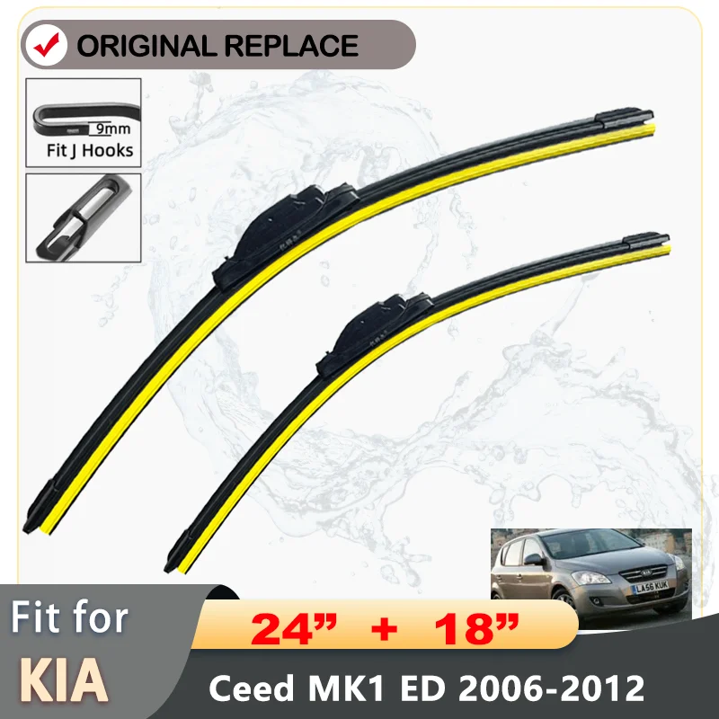 Front Wiper Blades Set Kit For KIA Cee\'d Ceed MK1 ED 2006-2012 Pro SW Windshield Windscreen Window 24\