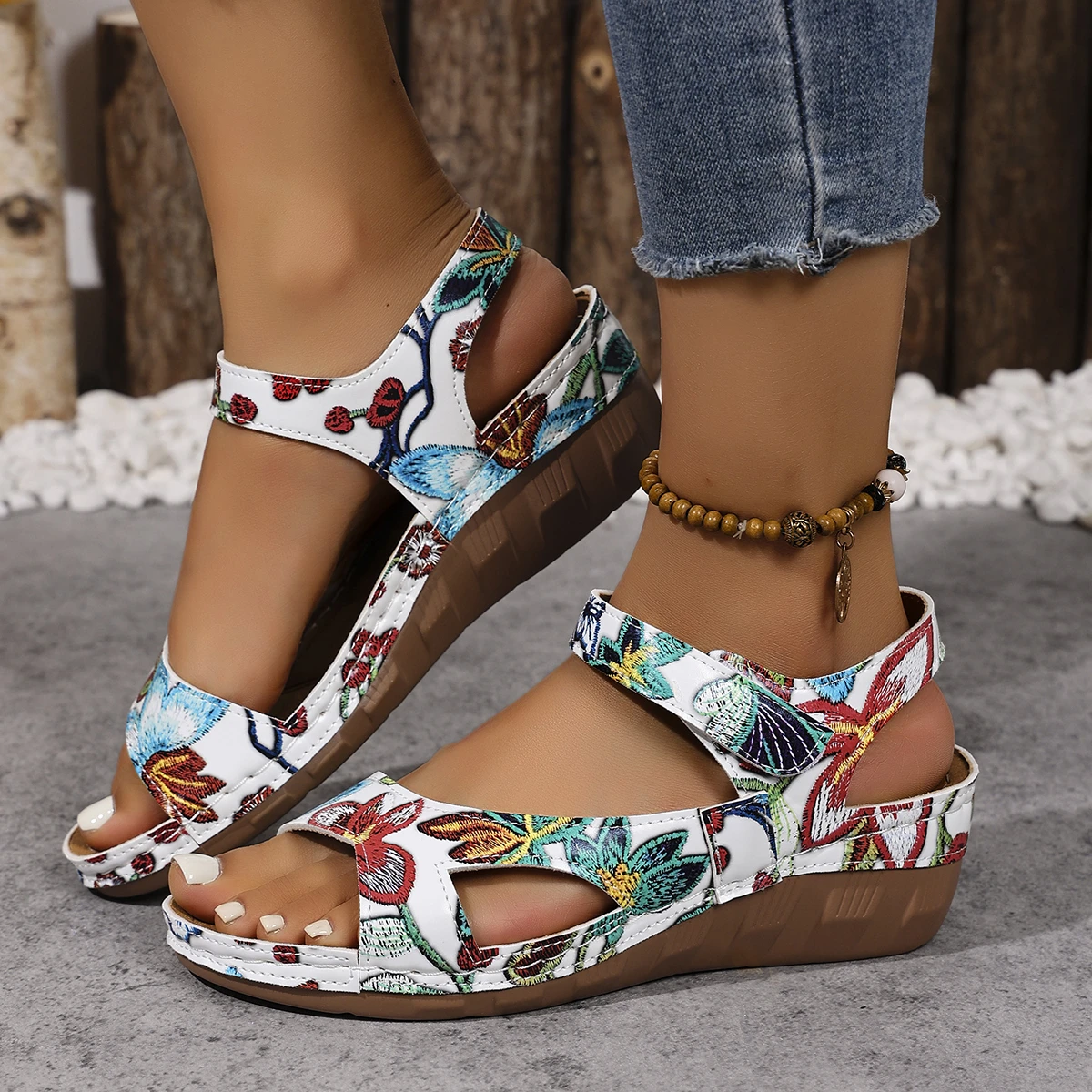 

2025 Summer Women Sandals Lightweight Shallow Designer Shoes Women Anti-slip Outdoor Casual Wedges Sandals Sandalias De Mujer