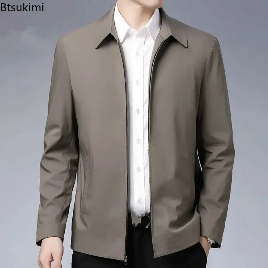 Spring Autumn Men's Turn-down Collar Business Social Blazer Jackets Fashion Office Dress Coats High Quality Casual Men Clothing