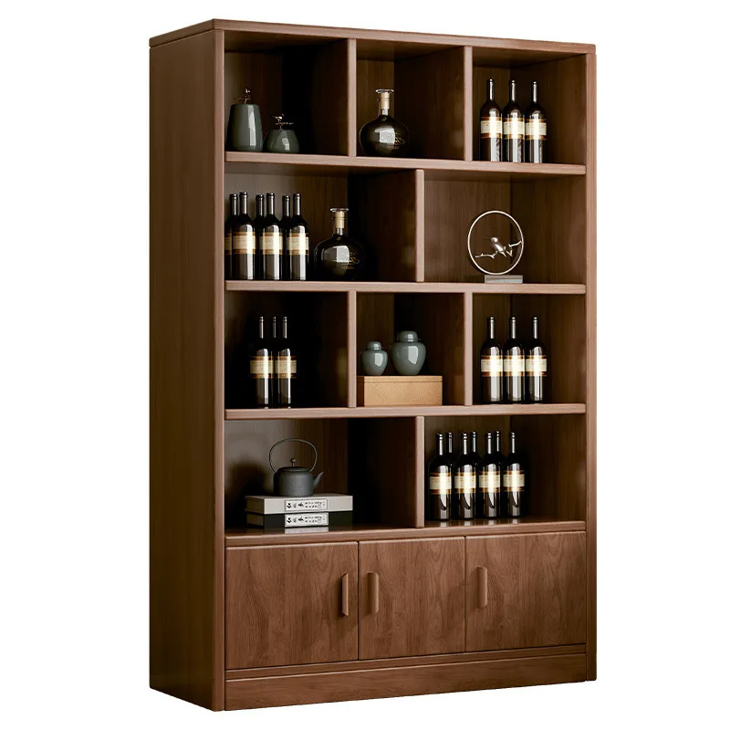 

Solid wood ecological board wine cabinet, wall living room storage display cabinet, commercial wine rack