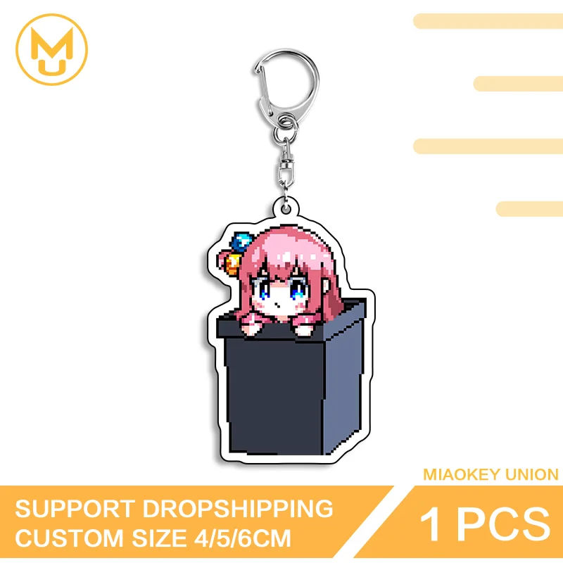 Unique Gotoh Hitori Attractive Amusing Double Sided Acrylic Keyring Portable Lightweight Innovative Simple Daily Accessory
