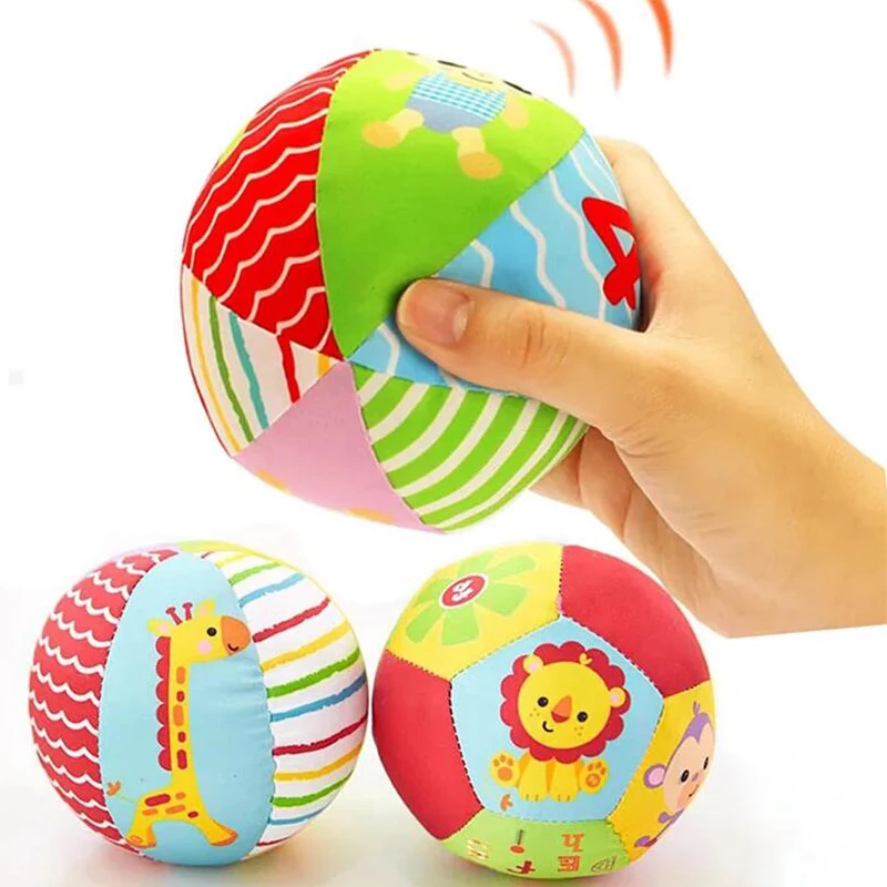 Soothe-sonajero de bolas para bebé, juguete de edredón suave, pelota de agarre manual, juguetes sensoriales educativos, juguetes para gatear para bebés de 0, 6 y 12 meses