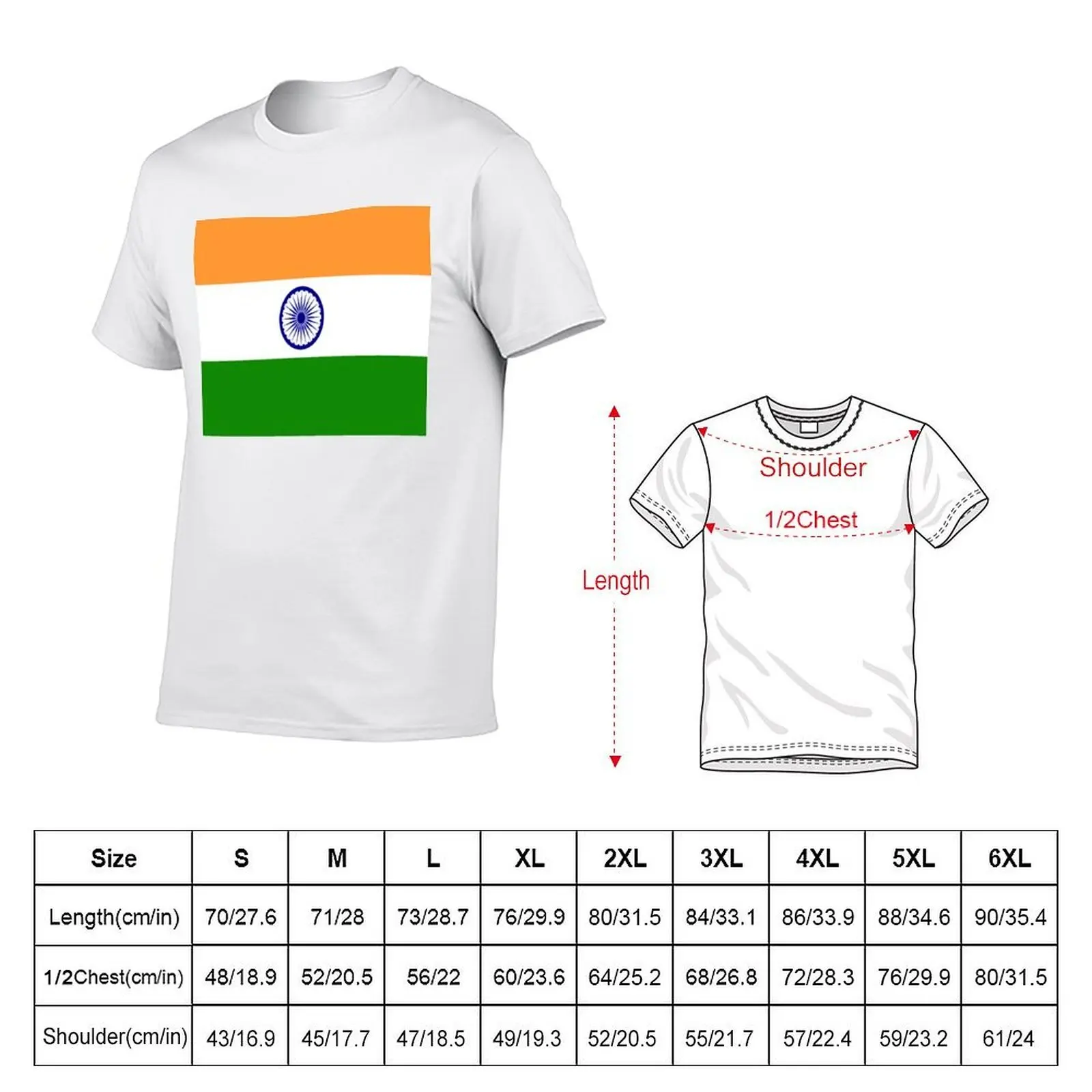Magnificent Flag of India and its colors orange, green, white and blue. T-Shirt Work Outdoor T-Shirt for Men