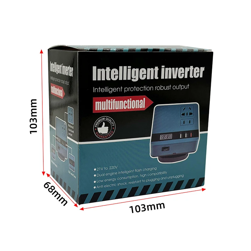 New Multi Function Lithium Battery Inverter DC 18-21V To AC 220V Outdoor Work Inverter With USB Intelligent Fast Charging