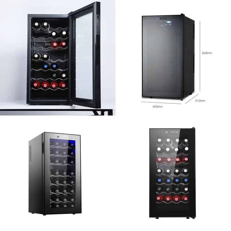 78L Smart Wine Cooler Stainless Steel Beverage Fridge Glass Door Electric Refrigerator for Home Hotel Bar Modern