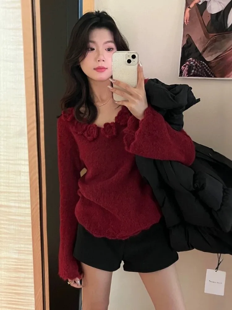 

Sweaters Jumpers Pullovers Womens Korean Style Effortless Layering Piece Sport Back Colorful Daily Warm Patchwork Gothi