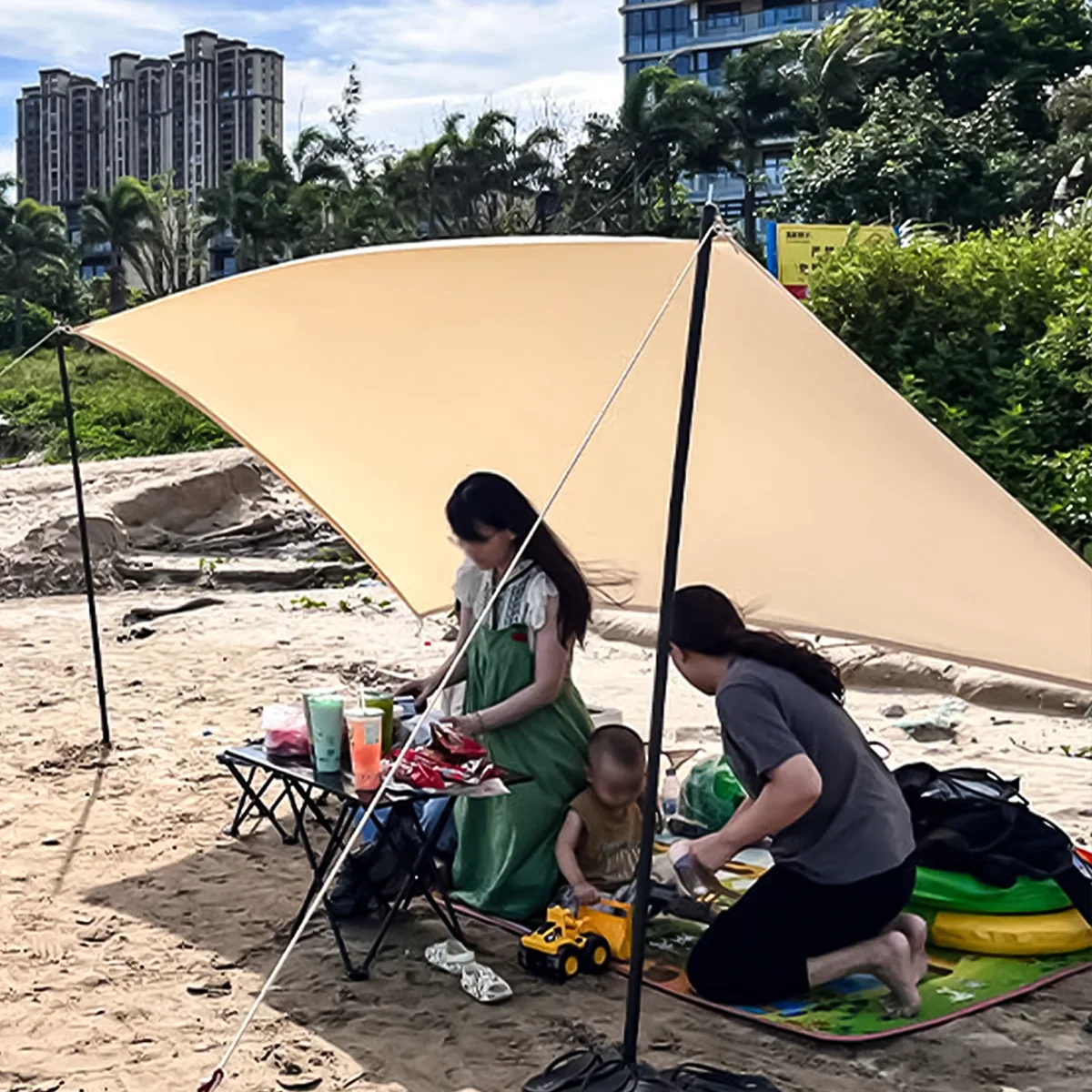 Toldo de vela RECTANGULAR jardín,Protección rayos UV HDPE,permeable al agua resistente al moho,tornillos y cuerdas incluidas