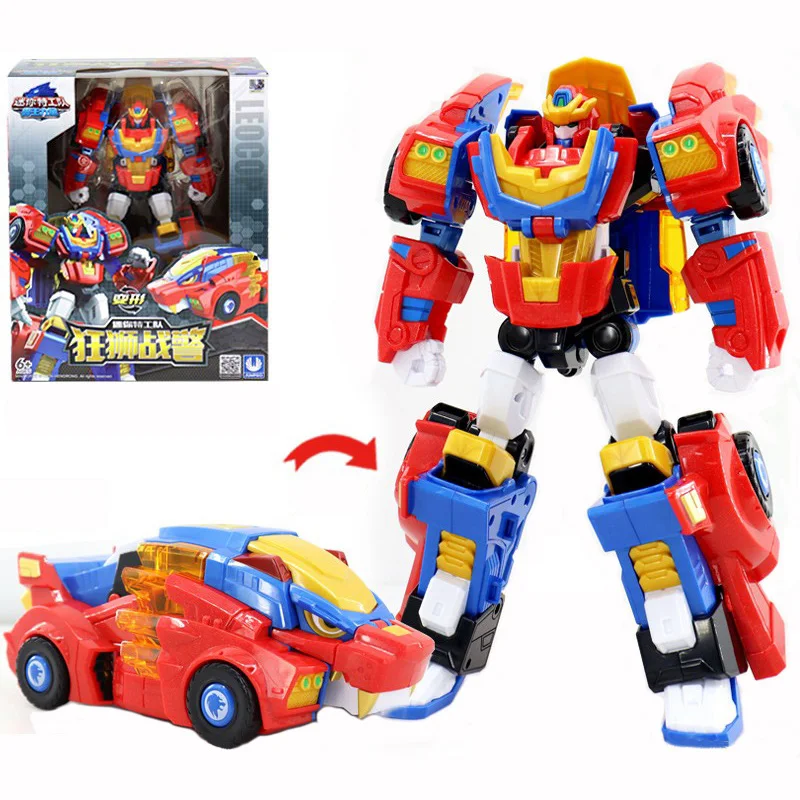 High Quality Two Mode Mini Force Wild Power Transformation Robot Toys Action Figures MiniForce X Deformation Lion/Shark Car Toy