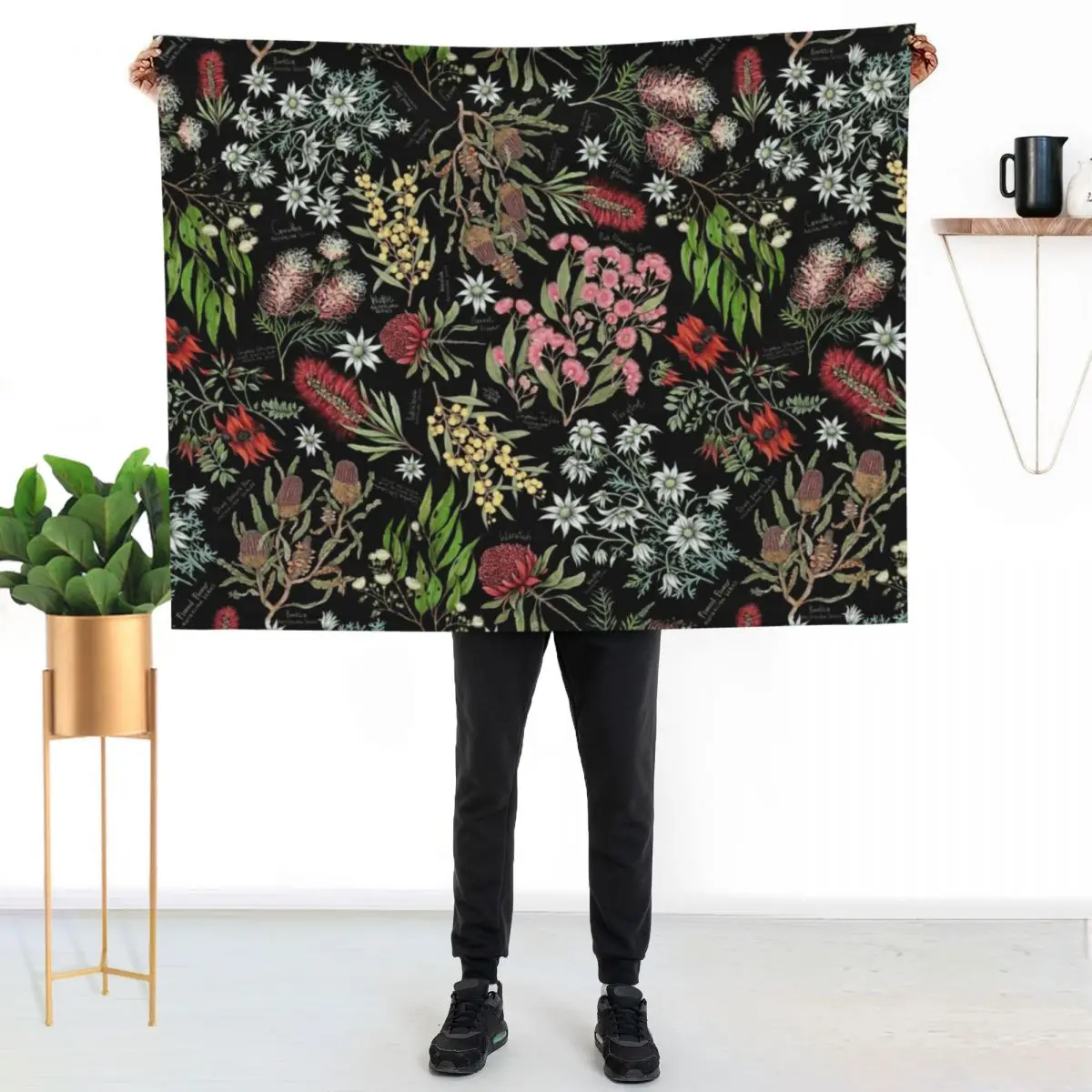 Australian Botanics - Jet Black Throw Blanket halloween Decoratives Multi-Purpose Comforter Tourist Blankets