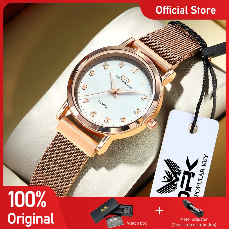 

OPK 8115 Women Watches Fashionable Simple Original Quartz Wristwatch Waterproof Mesh Belt Ladies Watches Girls Gifts Reloj