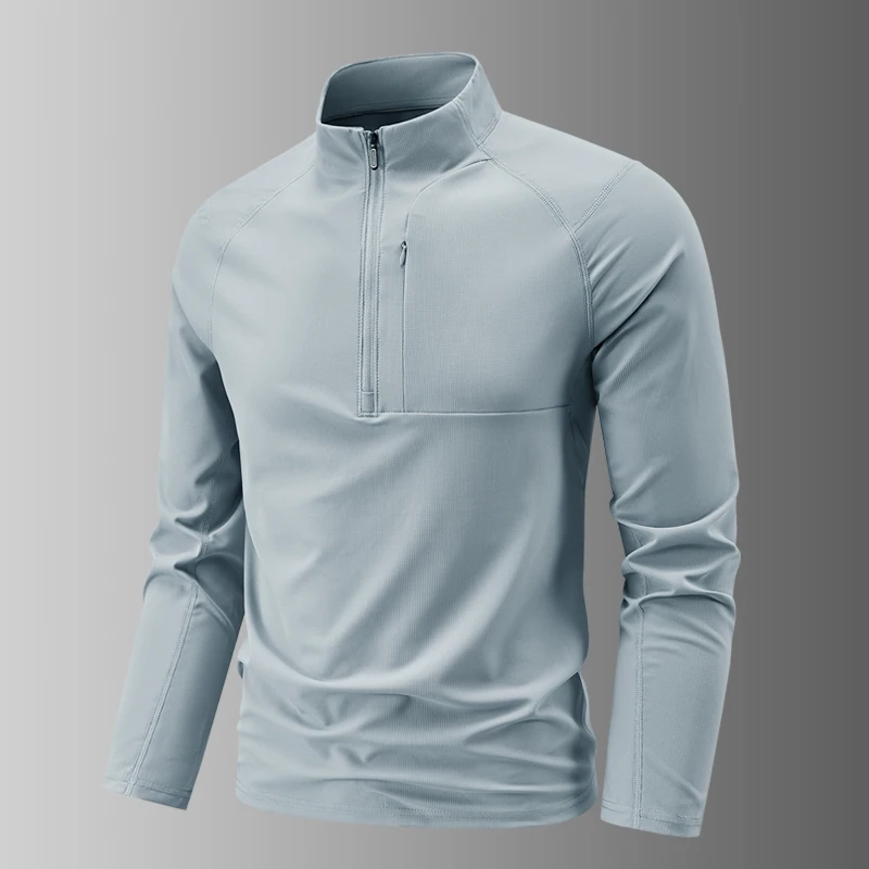 

Long Sleeve Athletic Shirt Lightweight Quick Dry Quarter Zip Pullover for Men Workout Gym Golf T-ShirtsMen's Running Shirts