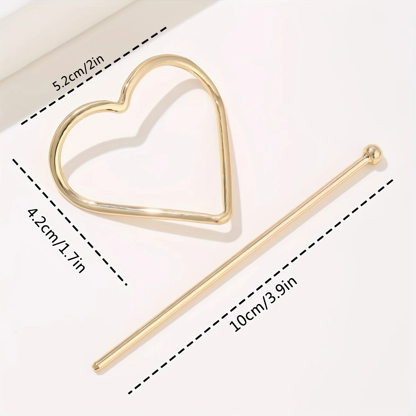 1PC Love Hairpin Minimalist And Fashionable Alloy Heart Shaped Arrow Hair Sticks For Better Hair Decoration.