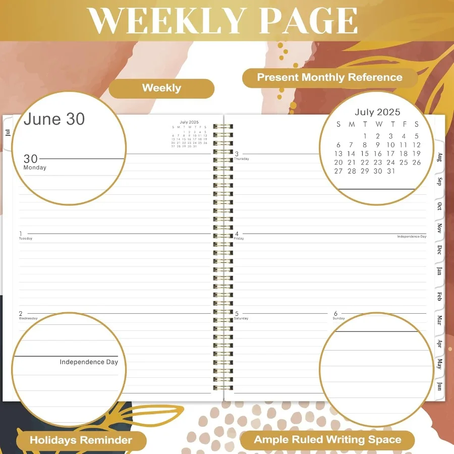 تقويم مخطط 20252026 من يوليو 2025 إلى يونيو 2026 9 بوصة × 11 بوصة مخطط أسبوعي وشهري 20252026 مخطط أكاديمي 20252026 مع #4