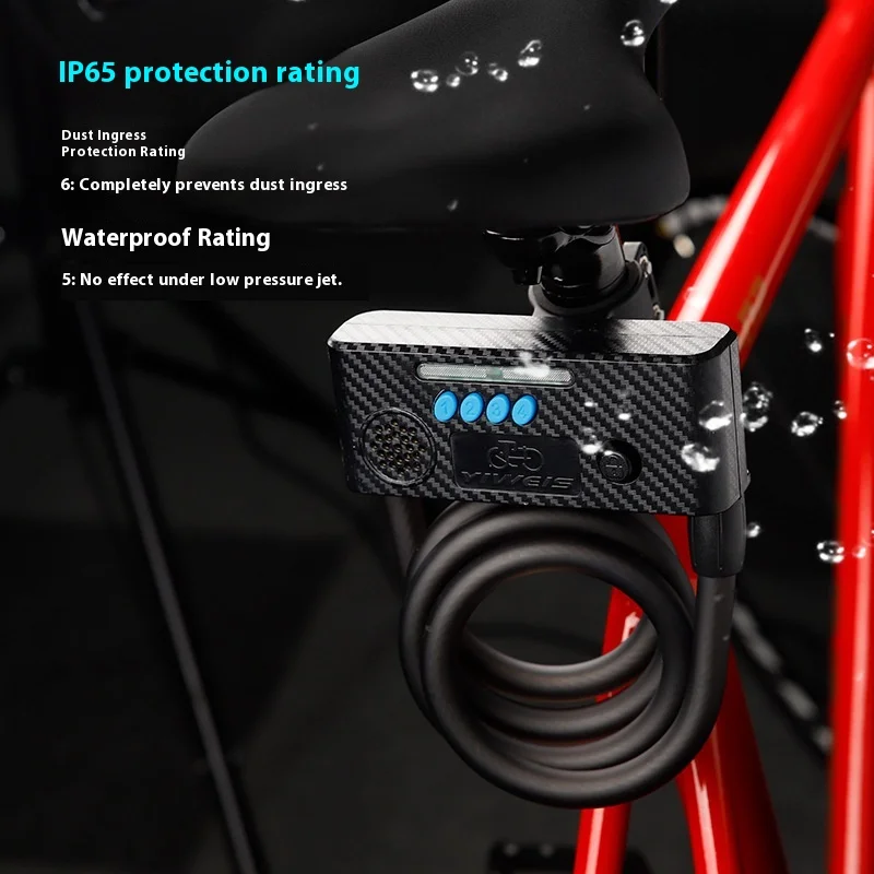 Anti-Theft Combination Mobile Remote Control with Sound and Light Alarmn Steel Cable Smart Lock for Mountain Bike