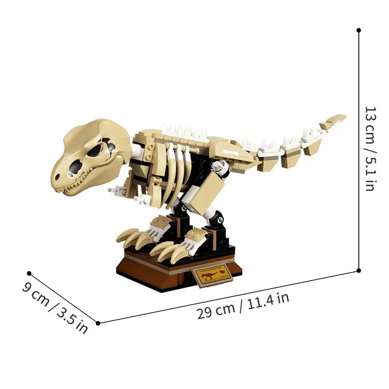 Kit de blocs de construction d'exposition fossile, ensemble de jeu pour enfants, production de dinosaures T. rex, modules de laboratoire de musée modèle leton, idées du monde