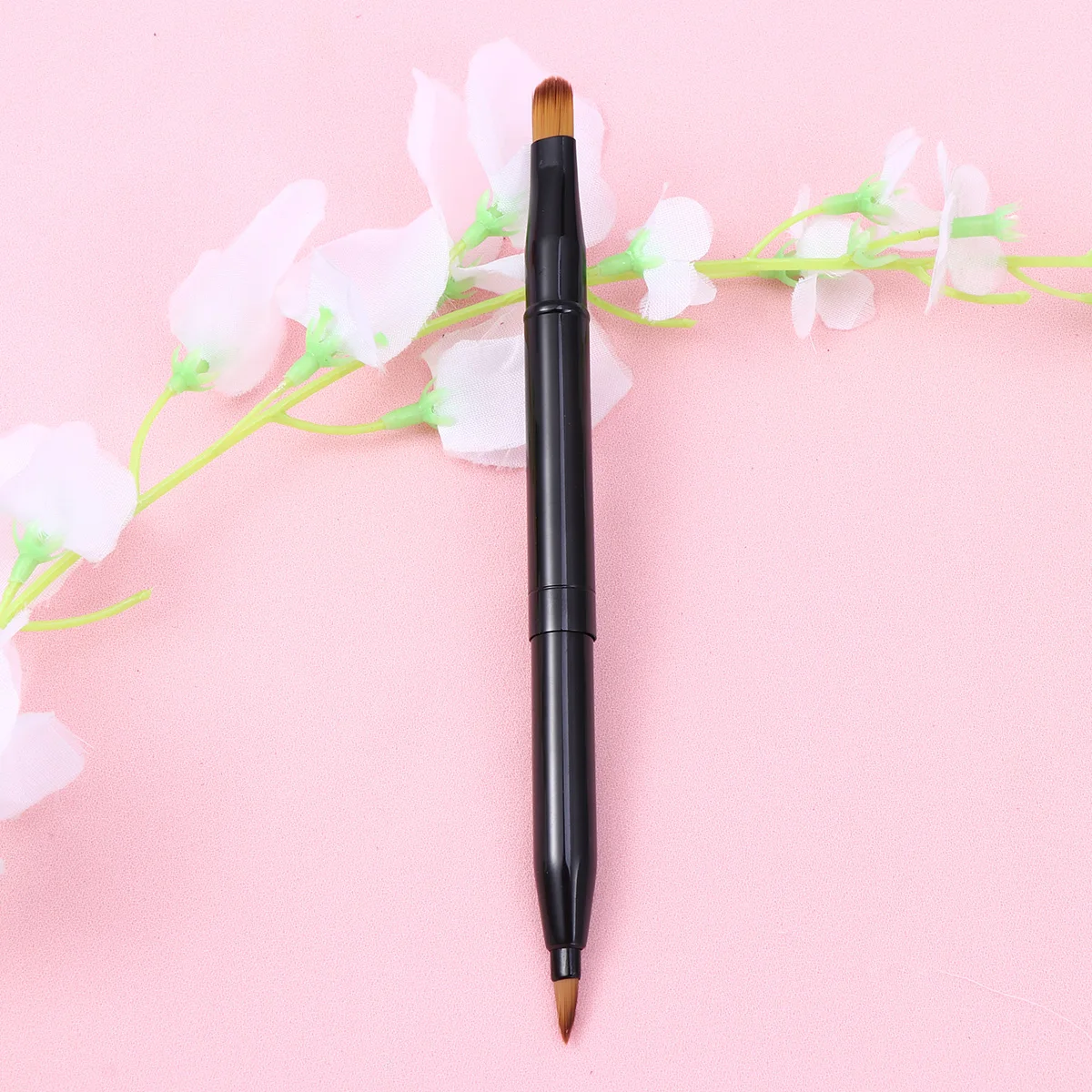 

Double-head Lip Brush Applicator Metal Shell Lipstick for Makeup Tool Kit Black