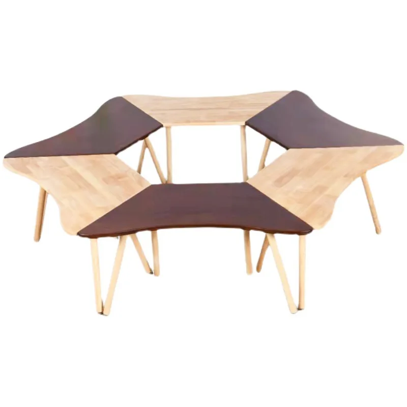 Escritorios y sillas para niños, madera maciza, educación temprana, tutoría de arte, clase de formación, pintura, museo, hospedado