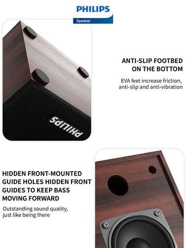 Imagen 2 del producto Altavoces Bluetooth Philips SPA20, altavoz para exteriores, reproductor de música, sonido estéreo HiFi, Subwoofer para ordenador, escritorio, teléfono móvil