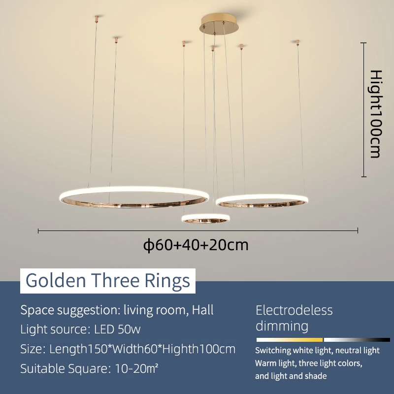 NEO Gleam Moderne Led Kronleuchter Lichter Für Wohnzimmer Esszimmer Schlafzimmer Bar Schnur Hängen Lampen Kronleuchter Gold/Verchromt 6