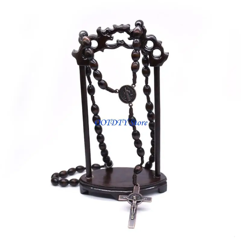 367A Crucifix Jesus Pendant Necklace Pendant Chain Christian Prayer Gifts Durable for Cross Pendant Necklace Vintage Catholic