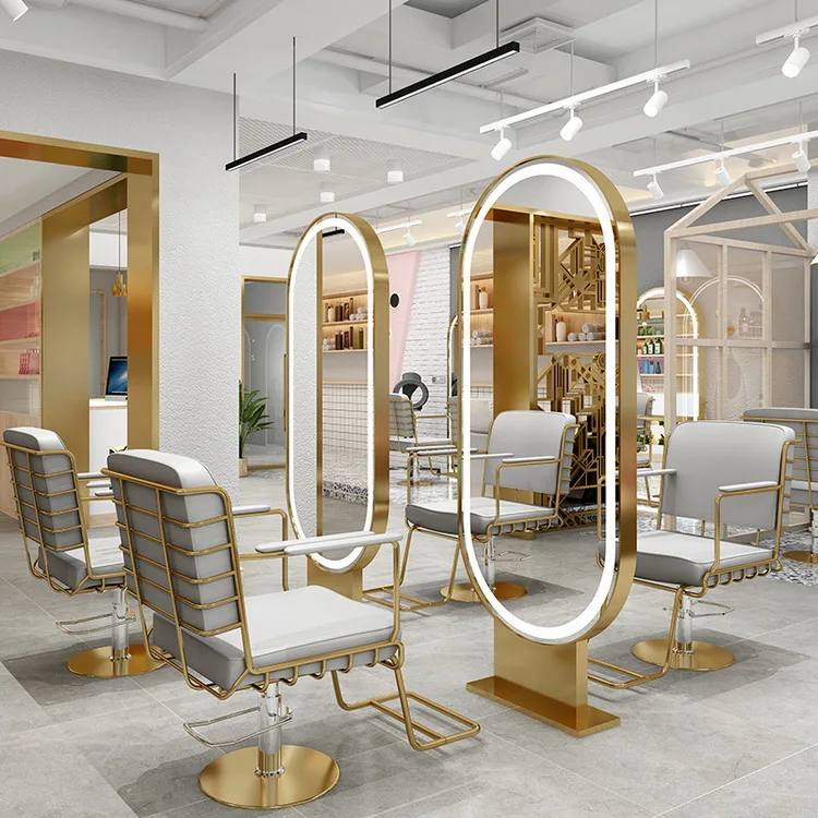 

Stylish Hair Cut Lifting Hairdressing Chair Beauty Salon Barber Shop Saloon Tunisia Women Man Green Pink Beige and Gold Color