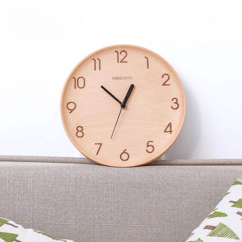 النمط الياباني سجل اللون ساعة حائط الإيطالية الحد الأدنى تصميم غرفة المعيشة ساعة حائط الرجعية الراقية ديكور المنزل Duvar Saati FYWC