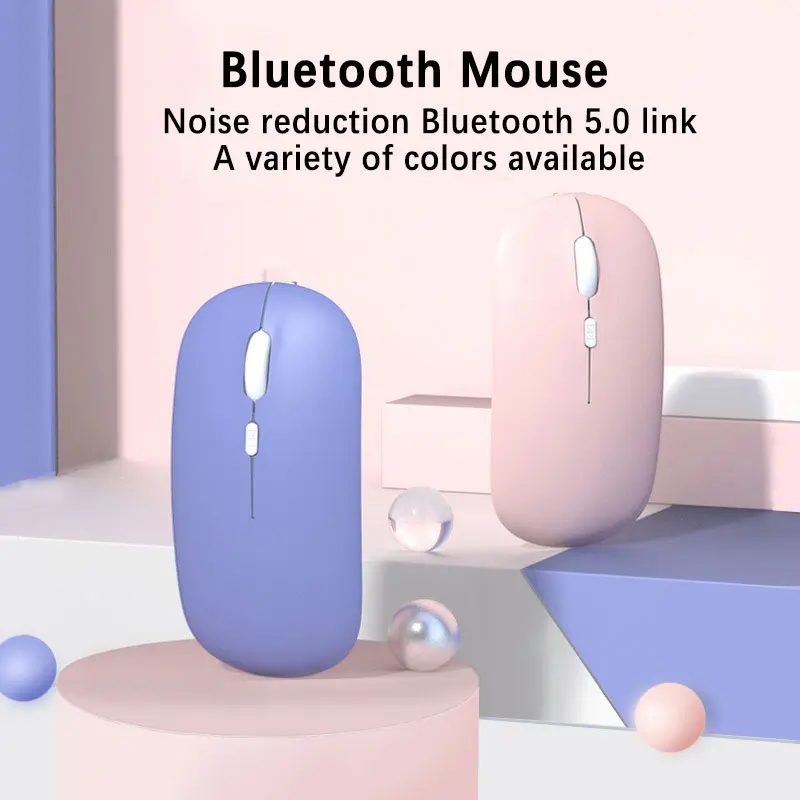 Bluetooth 5.0 Wireless Mouse Ultra Slim Portable Silent Ergonomic for Laptop Tablet PC MacBook Phone Adjustable DPI Ergonomic