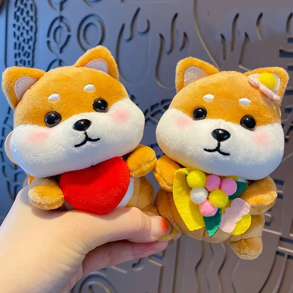 Lindo llavero de dibujos animados Shiba Inu delicado y divertido llavero de muñeco de peluche Original de dibujos animados Animal Shiba Inu muñeca colgante Unisex