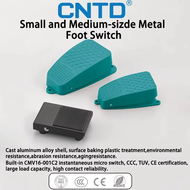 CNTD CFS-3 CFS-3S Foot Switch Pedal Momentary 10A 15A 250V Aluminum 1M 2M Cable 2A2B Industrial Micro Switch CNC Press