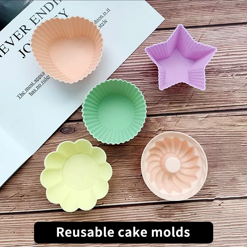 5/10/20/25Pcs Silicone Lunch Box Dividers Cupcake Liners Egg Tart Holder Cake Cup Mold Muffin Cups Bento Box Accessories For Kid