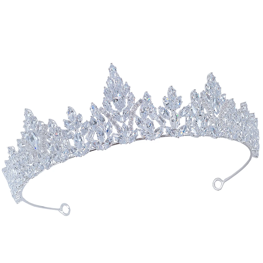

Zircon Crown Headpiece Copper Claw Wedding Accessories Shiny Cubic Zirconia Comfortable Bachelorette Gifts For Bridesmaids
